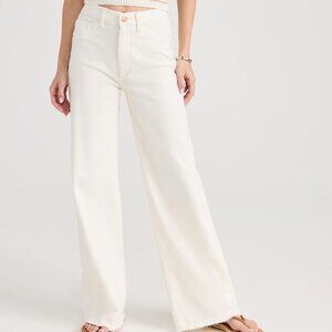 DL1961 Hepburn Wide Leg High Rise White Jeans